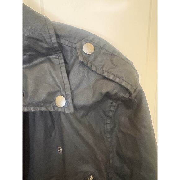 Express Men’s Black Leather Moto Biker Jacket Medium M Zip Front Asymmetrical - Picture 4 of 5